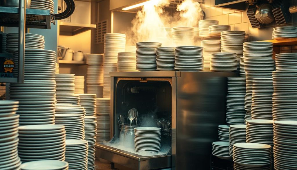 dishwasher in a restaurant kitchen