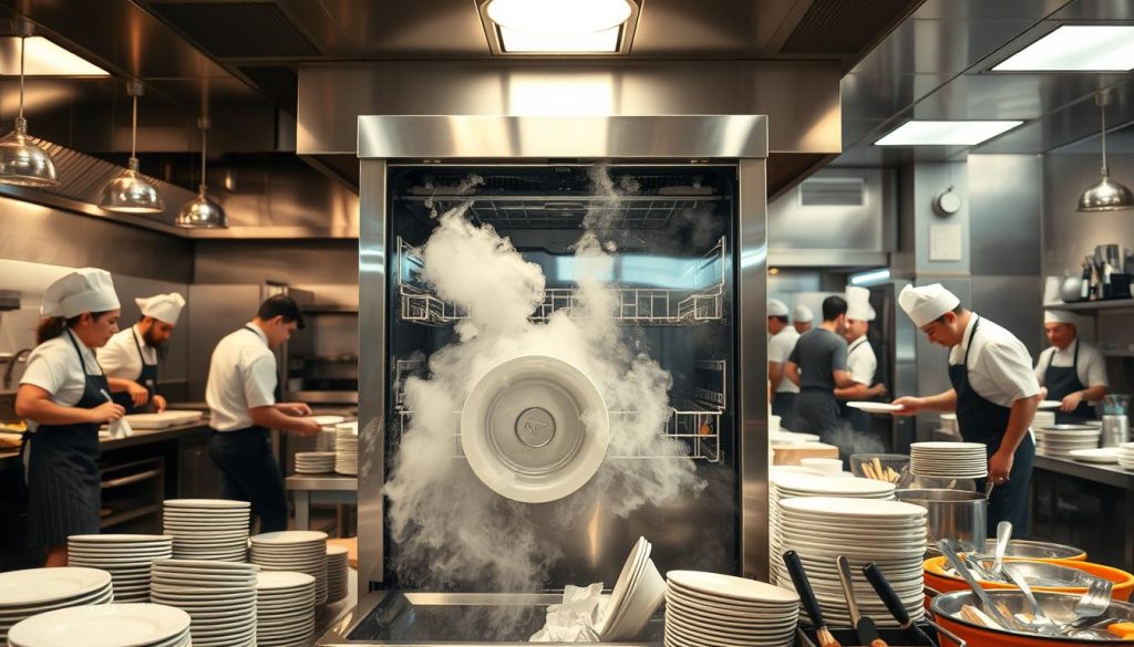 dishwasher in a restaurant kitchen